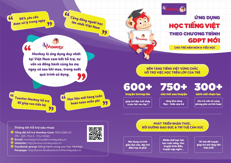 Học tiếng Việt theo phương pháp tích cực cùng Vmonkey. (Ảnh: Monkey)