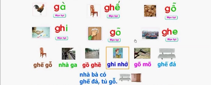 Nhiều bé thường bị nhầm lẫn giữa gh và h khi đánh vần. (Ảnh: Youtube)