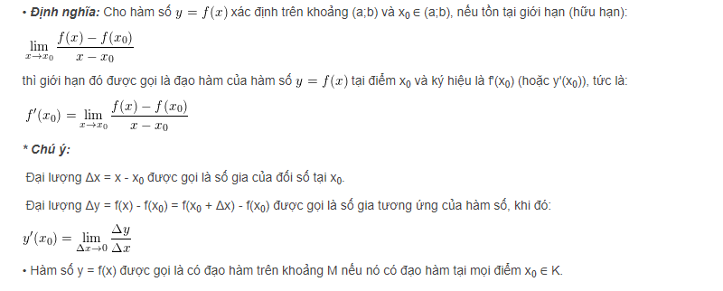 Tính Đạo Hàm Tại Một Điểm