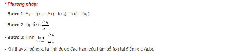Tính đạo hàm theo định nghĩa. (Ảnh: Internet)
