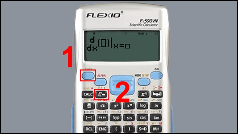 Tính đạo hàm nhanh với máy tính. (Ảnh: Dienmayxanh)