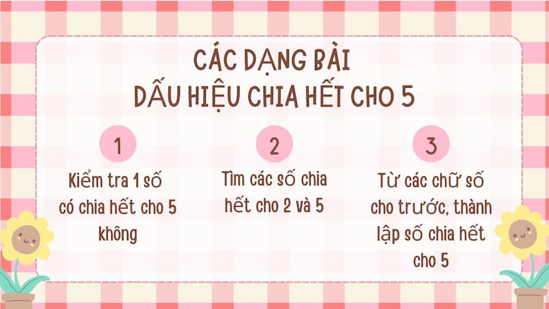 Các dạng toán về dấu hiệu chia hết cho 5. (Ảnh: Canva)