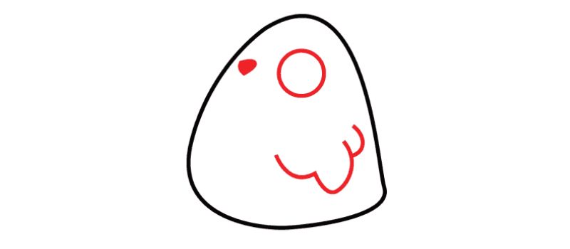 Bước 2 vẽ chú gà dễ thương. (Ảnh: Wedrawanimals.com)