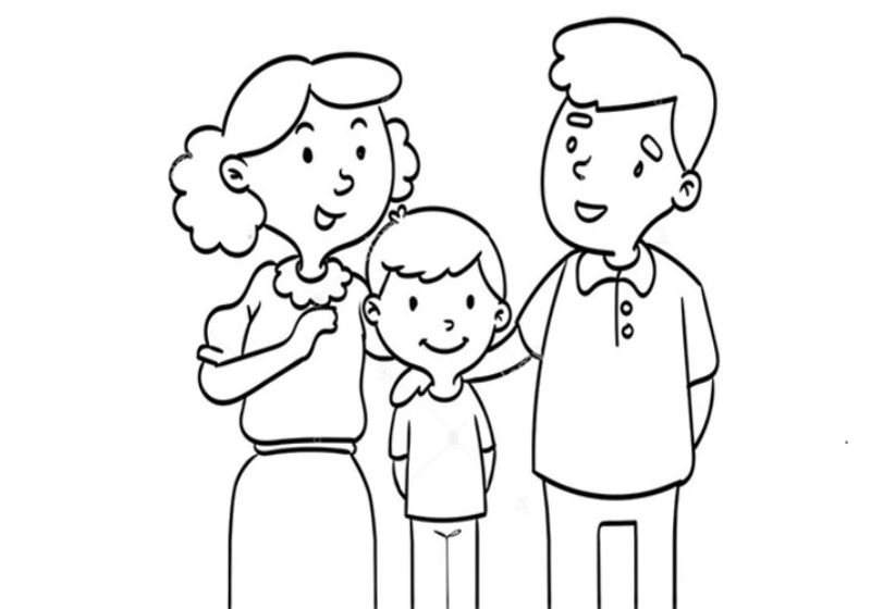 Vẽ người thân trong gia đình nhập mái ấm gia đình. (Ảnh: Sưu tầm Internet)