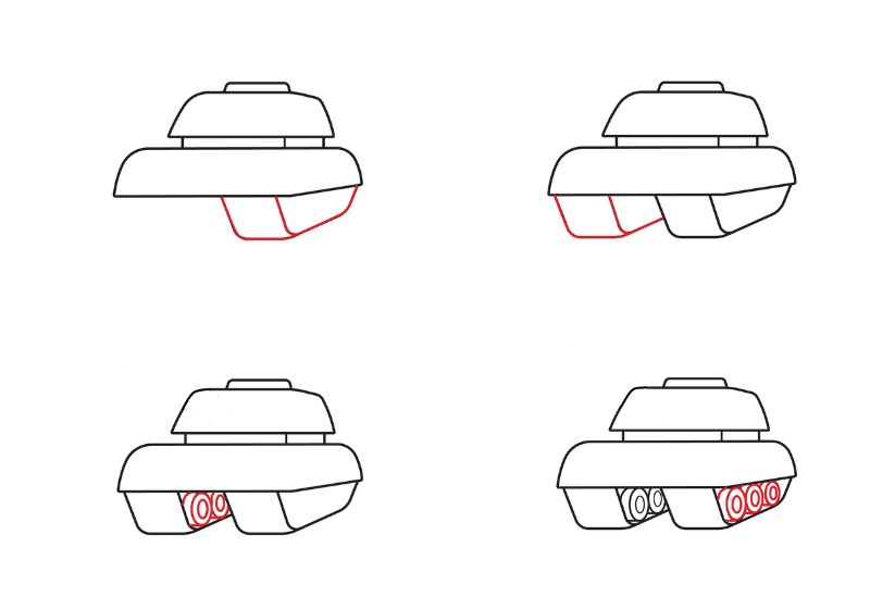 Vẽ xe tăng mô hình - Bước 4. (Ảnh: Dayve.vn)
