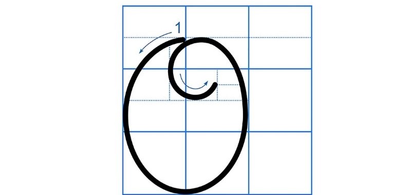 Cách viết chữ o hoa. (Ảnh: Sưu tầm internet)