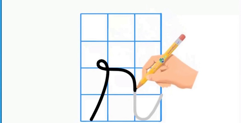 Cách viết chữ r thường. (Ảnh: Sưu tầm internet)