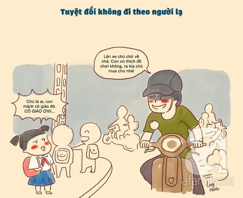 Giúp trẻ nhận thức đúng về tình huống nguy hiểm. (Ảnh: Internet)