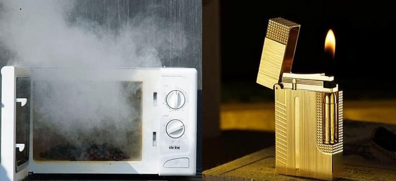 Cảnh báo đồ dùng dễ cháy nổ cho trẻ. (Ảnh: Internet)