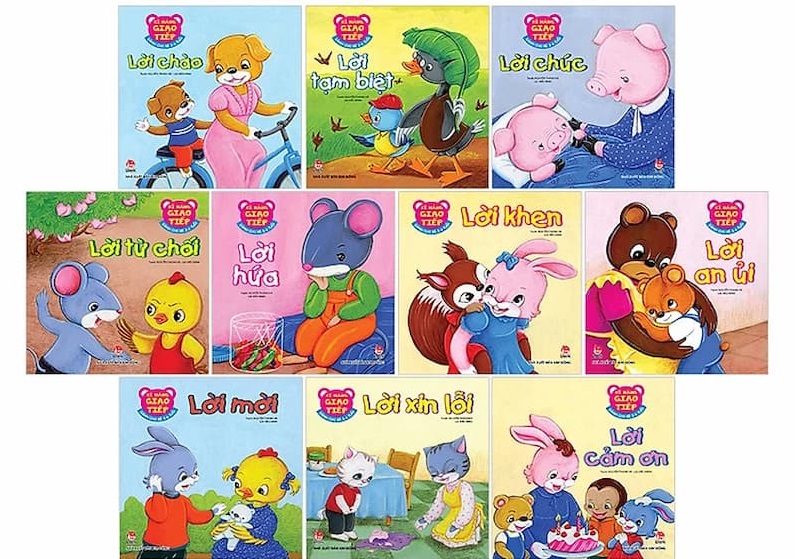Bộ truyện Kỹ năng giao tiếp cho trẻ. (Ảnh: Internet)
