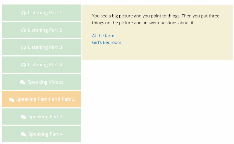 Phần Speaking mẫu. (Ảnh: www.esleschool.com)