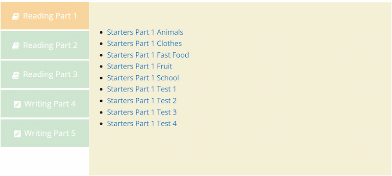 Phần Reading and Writing mẫu. (Ảnh: www.esleschool.com)