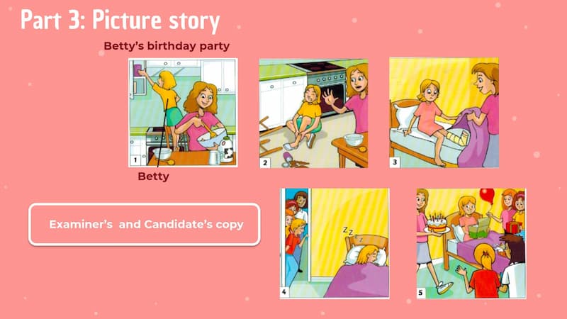 Mô phỏng một phần đề thi nói Movers. (Ảnh: Internet)