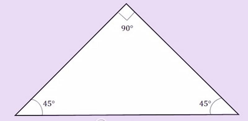 Công thức tính diện tích tam giác vuông cân. (Ảnh: Internet)