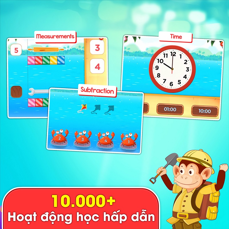 Trang bị kỹ năng học toán cho bé cùng Monkey Math. (Ảnh: Monkey)