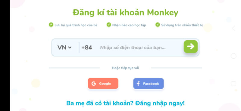 Nếu như đã ưng ý với những trải nghiệm của bản dùng thử, hãy đăng ký ngay app Monkey Junior. (Ảnh: Monkey)