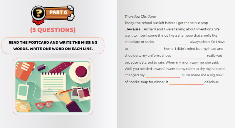 Bài nghe thi chứng chỉ Flyers. (Ảnh: Flyer.vn)