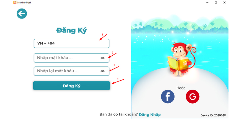 Điền đủ thông tin trên màn hình đăng ký. (Ảnh: Chụp màn hình)