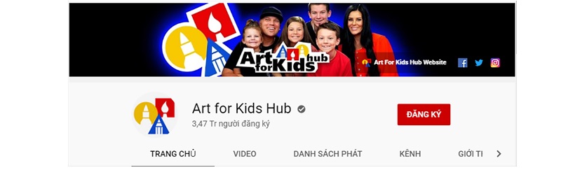 Kênh Youtube Art for Kids Hub. (Ảnh: Internet)