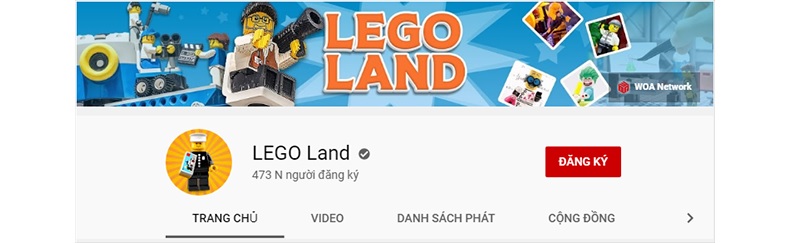 Kênh Youtube LEGO Land. (Ảnh: Internet)