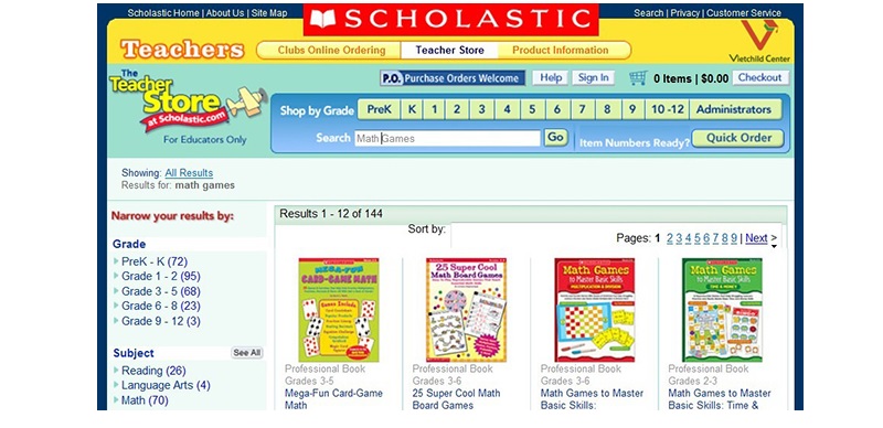 Nội dung học tiếng Anh đa dạng cấp độ, phù hợp với nhiều đối tượng tại Teacher.scholastic.com. (Ảnh: Internet)