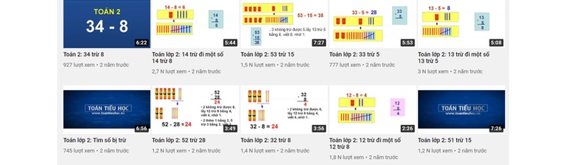 Chương trình dạy học chuyên nghiệp tại kênh Toán Tiểu Học. (Ảnh: Toán tiểu học)