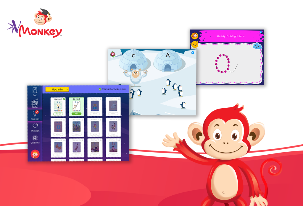 Học vần theo phương pháp mới trên VMonkey. (Ảnh: Monkey)