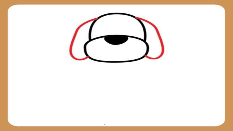 Các bước vẽ con chó – bước 3. (Ảnh: Sưu tầm internet)