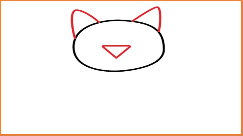 Các bước vẽ con mèo – bước 2. (Ảnh: Sưu tầm internet)