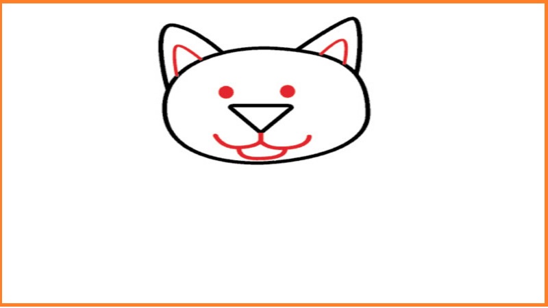 Các bước vẽ con mèo – bước 3. (Ảnh: Sưu tầm internet)