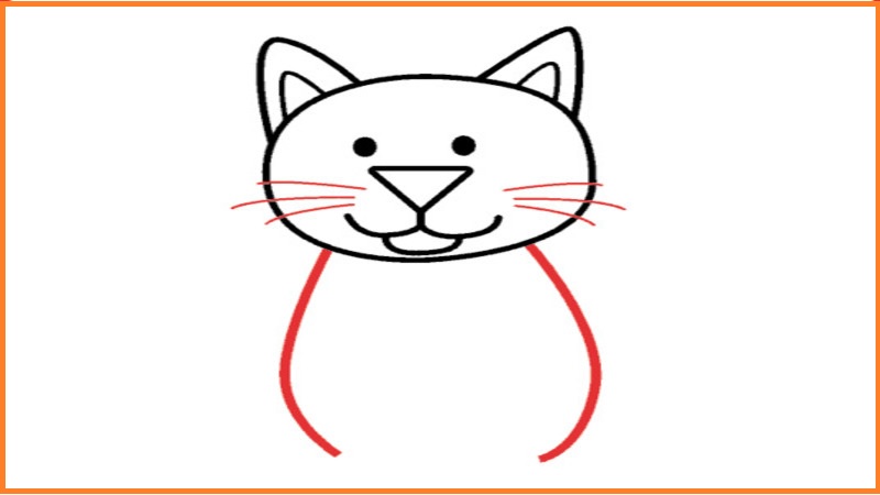 Các bước vẽ con mèo – bước 4. (Ảnh: Sưu tầm internet)