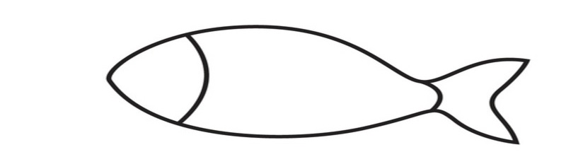 Các bước vẽ con cá – bước 2. (Ảnh: sưu tầm internet)
