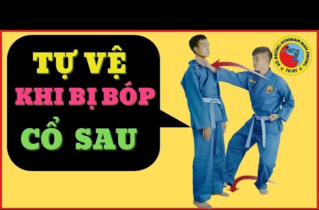 Kỹ thuật bóp cổ sau trong Vovinam. (Ảnh: Sưu tầm internet)