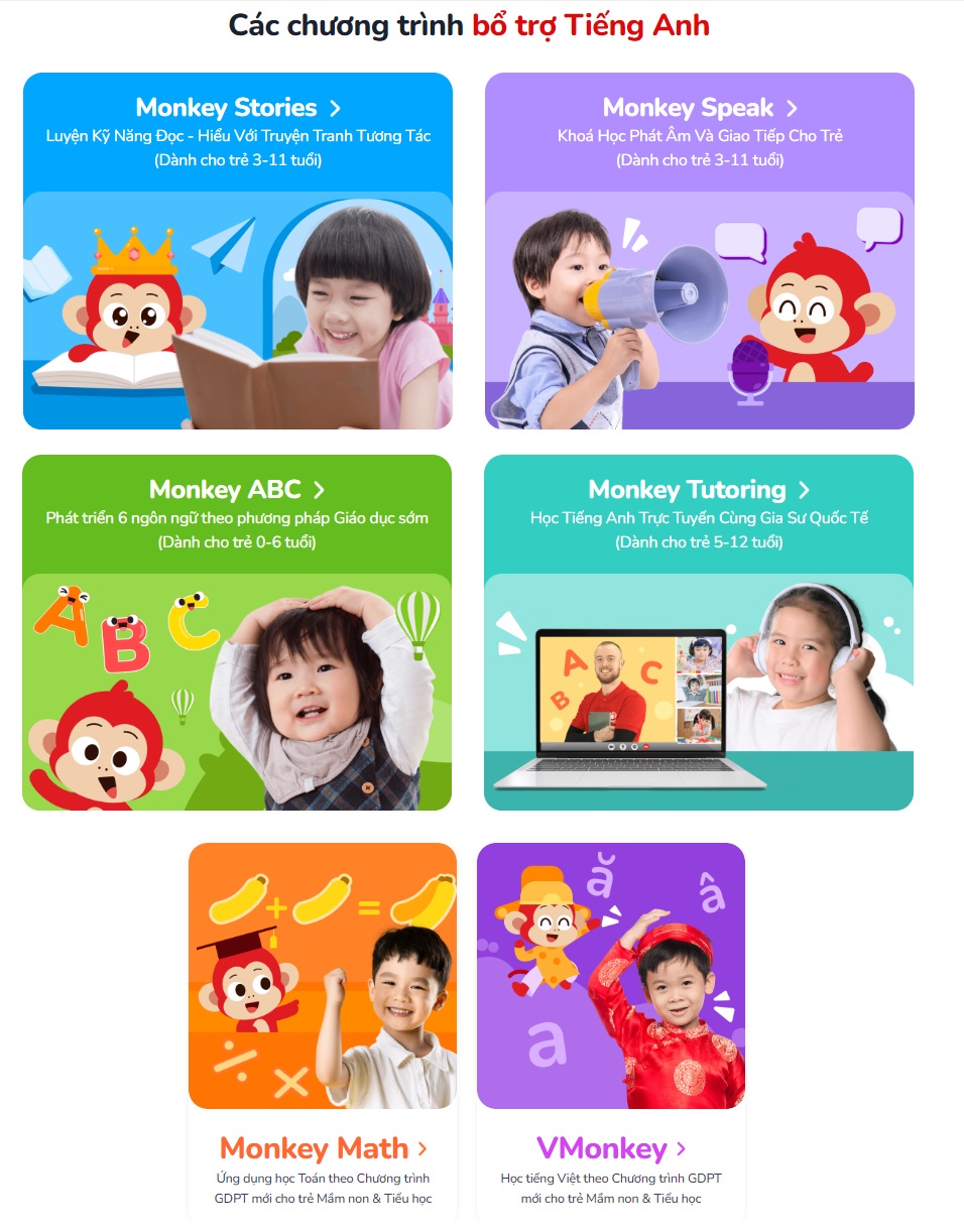 Các khoá học bổ trợ tại Monkey Junior giúp bé phát triển toàn diện (Ảnh: Monkey)