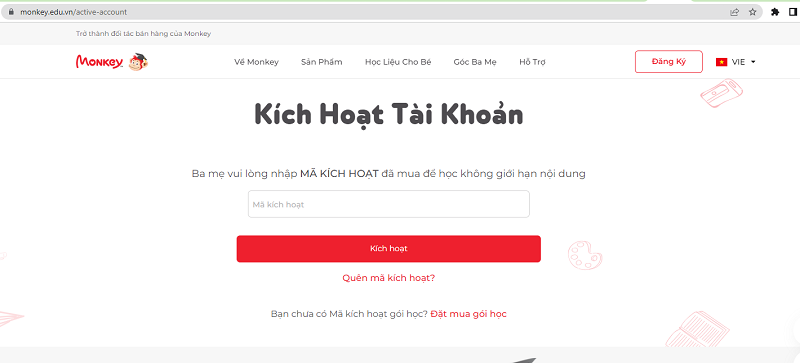 Màn hình nhập mã kích hoạt Monkey Math. (Ảnh: Chụp màn hình)