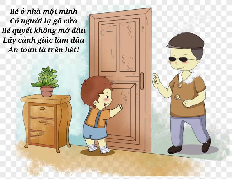 Hãy dạy trẻ tuyệt đối không mở cửa cho người lạ. (Ảnh: Sưu tầm internet)