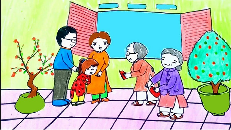 Ba mẹ nên dạy bé chúc Tết chân thành, ý nghĩa. (Ảnh: Sưu tầm internet)