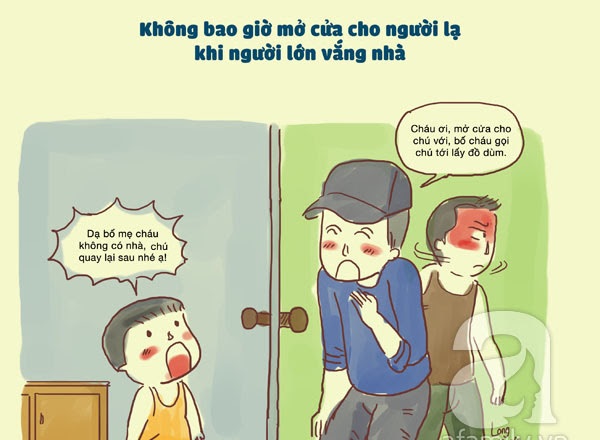 Tuyệt đối không cho người lạ vào nhà khi không có ba mẹ. (Ảnh: Sưu tầm internet)