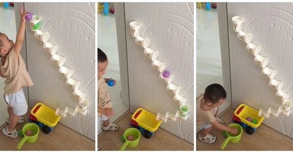 Làm đồ chơi Thả bóng ziczac thú vị cho trẻ. (ảnh: Sưu tầm internet)