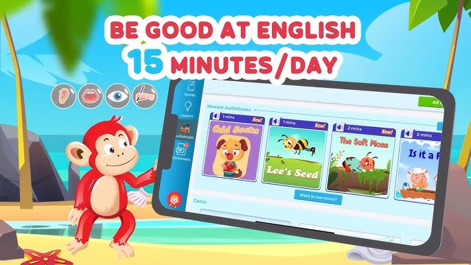 Make learning English more fun for your child with Monkey Stories. (Image: Monkey)