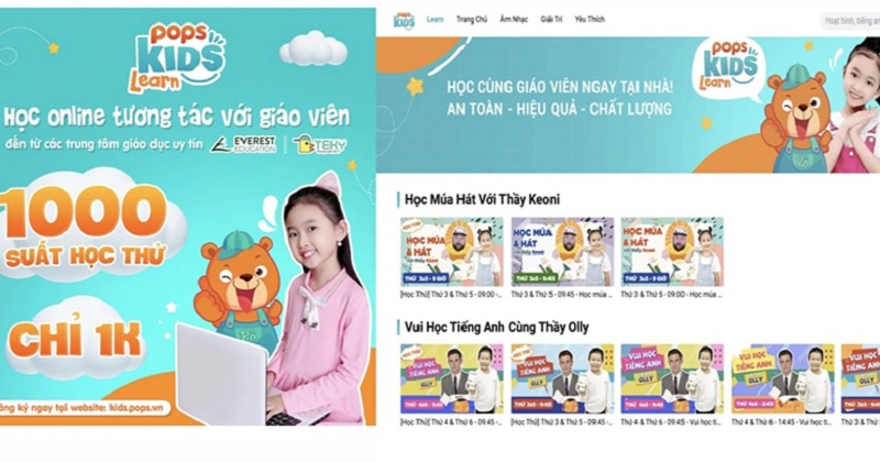 Đa dạng lớp học tiếng Anh cho trẻ 4 tuổi với POPs Kids Learn. (Ảnh: Internet)