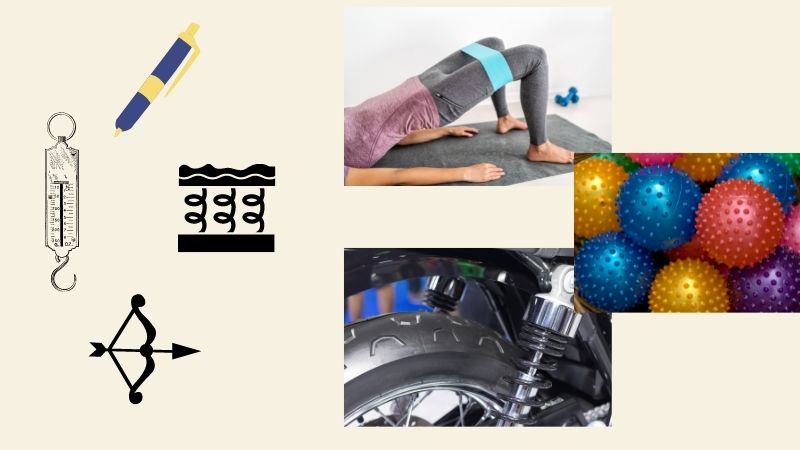 Những ứng dụng lực đàn hồi trong cuộc sống. (Ảnh: Canva.com)