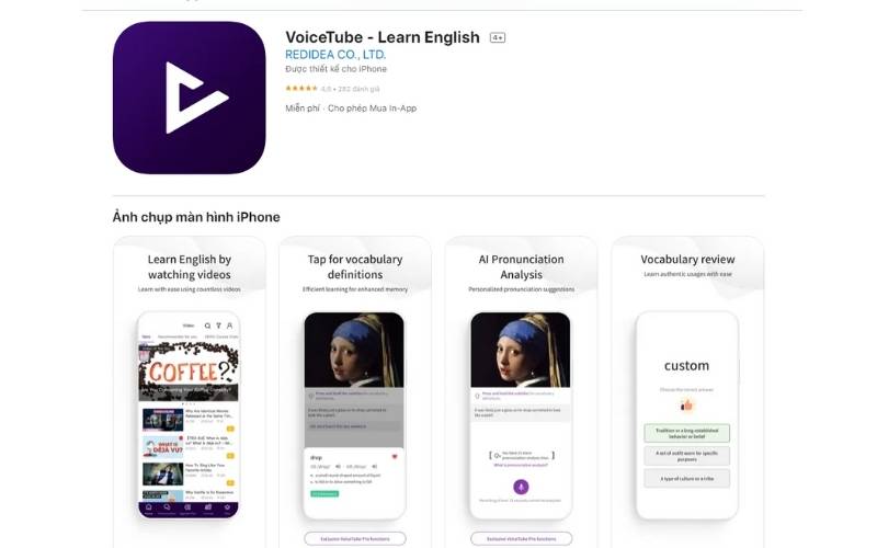 Luyện nghe tiếng Anh Ielts qua ứng dụng miễn phí Voicetube. (Ảnh: Sưu tầm Internet)