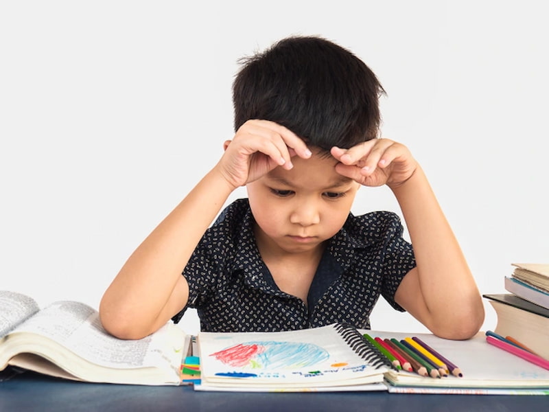 Nhiều bé cảm thấy áp lực khi học phát âm. (Ảnh: sưu tầm internet)