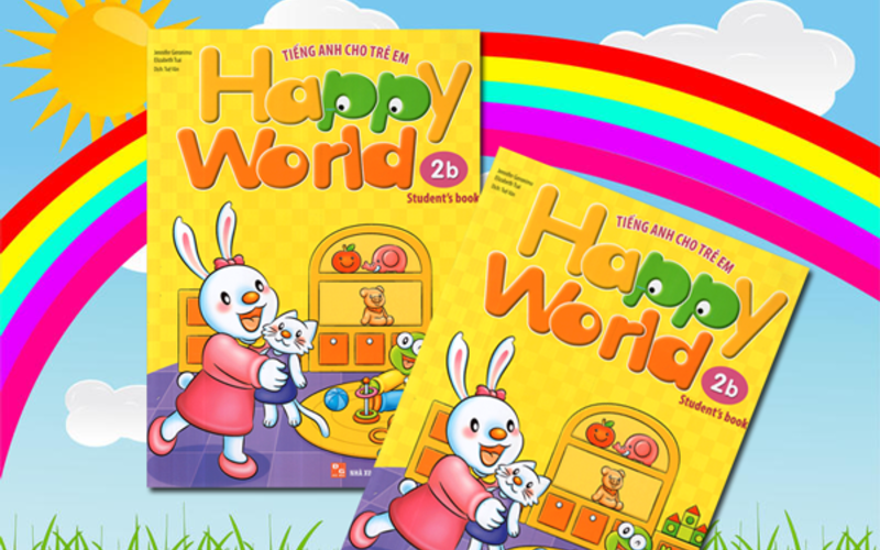 Bộ sách tiếng anh Happy World có kèm đĩa giúp trẻ tự tin luyện tập. (Ảnh: Sưu tầm Internet)