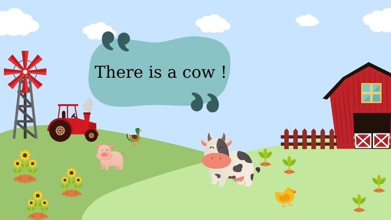 Mẫu câu tiếng Anh lớp 2 chủ đề nông thôn. (Ảnh: Canva.com)