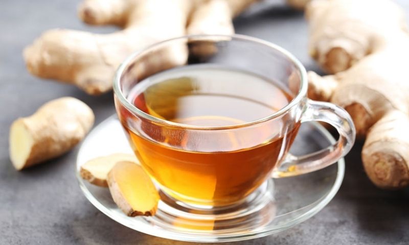 Uống trà gừng giúp đốt cháy mỡ bụng. (Ảnh: Nguồn Internet)
