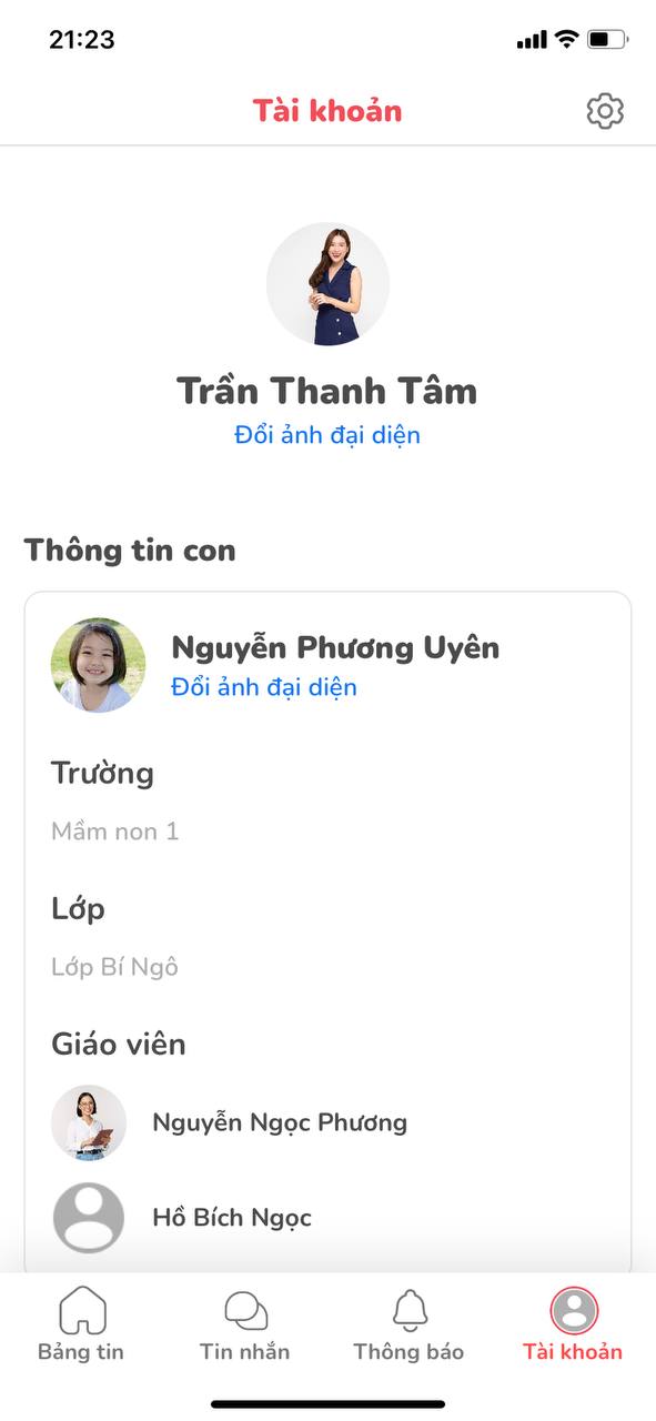 Monkey Class cho phép người dùng thay đổi thông tin tài khoản (Nguồn: Monkey)