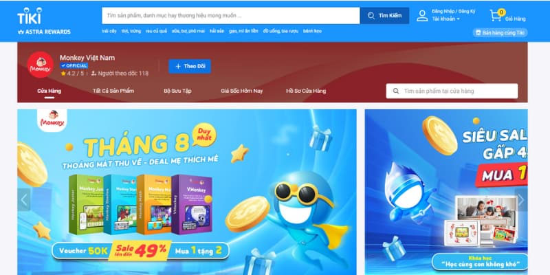 Gian hàng Monkey Việt Nam. (Ảnh: Chụp màn hình)