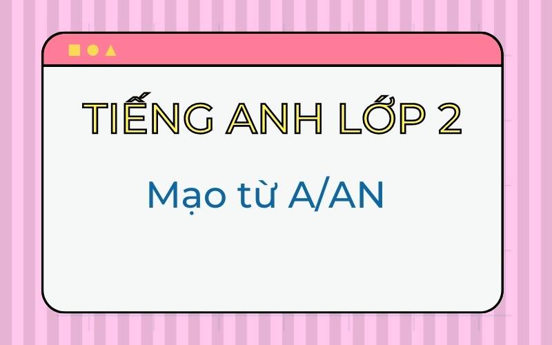 Ngữ pháp tiếng Anh lớp 2 - Mạo từ. (Ảnh: Canva.com)